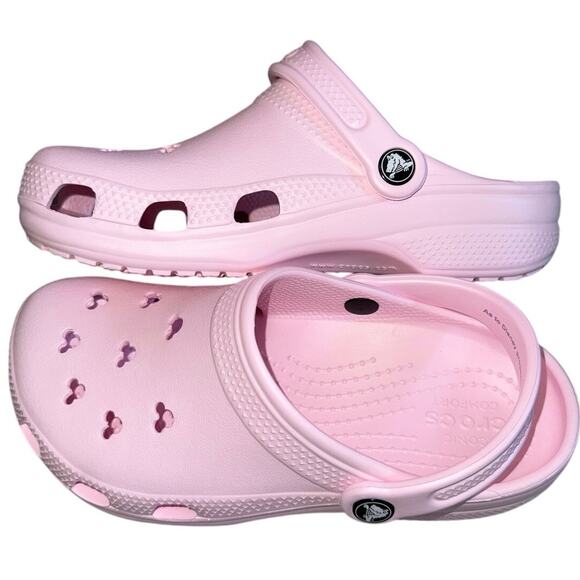 Nwot Disney Parks Adult Crocs Mickey Icons Blush Pink women’s size 7 Shoes - Picture 7 of 8